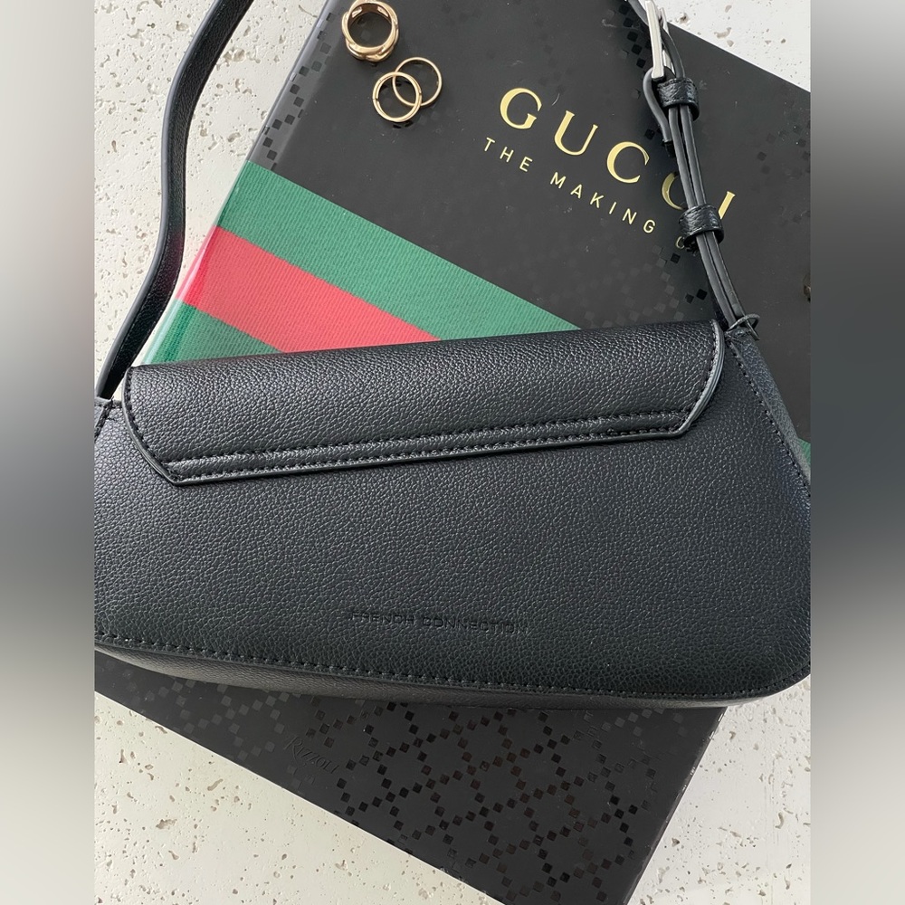 French Connection Faux Leather Alva Shoulder Mini Crossbody Shoulder bag Black - Picture 5 of 8